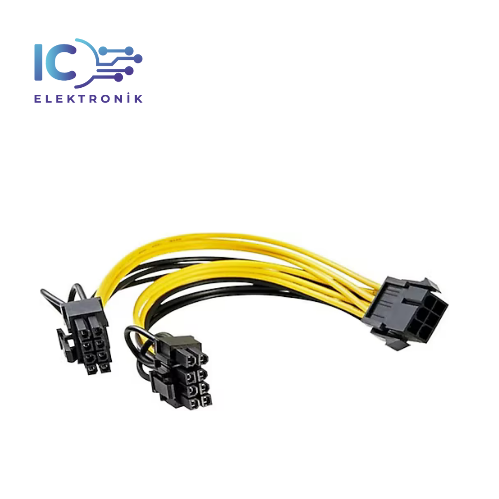 Pci-e 6 Pin Dişi To 2 X Pci-e 8 (6+2) Pin Erkek Gpu Güç Çoklayıcı Kablo
