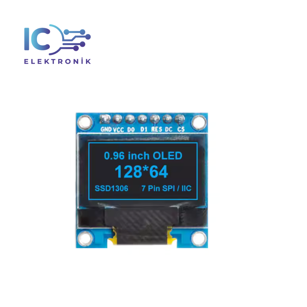 128x64 Oled Lcd Ekran 0.96 inch - Mavi (7 pin)