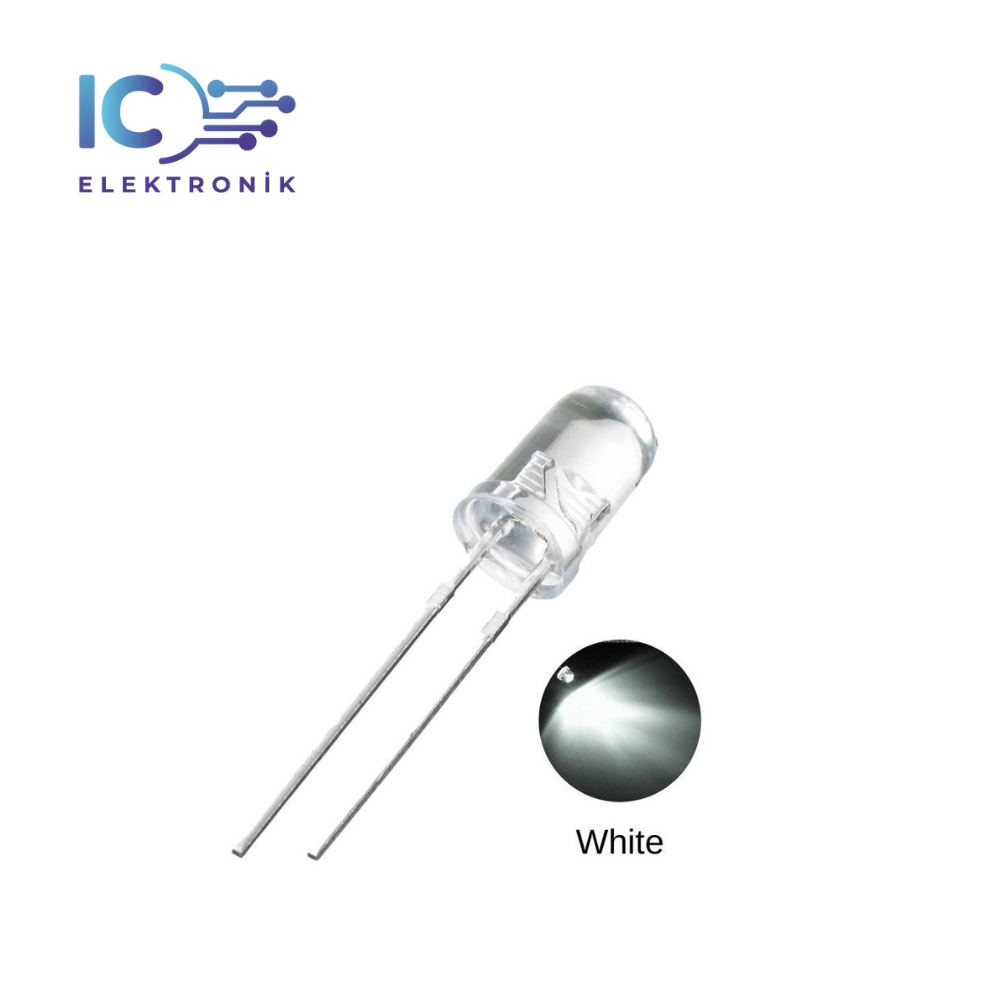 Flaşör LED White 5mm