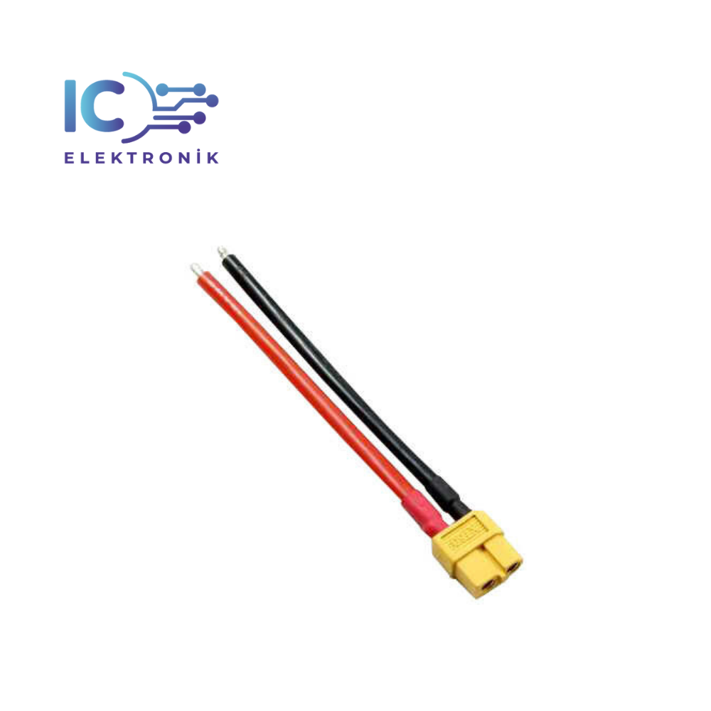 Xt60 Dişi Konektör - 10 Cm Silikon Kablo