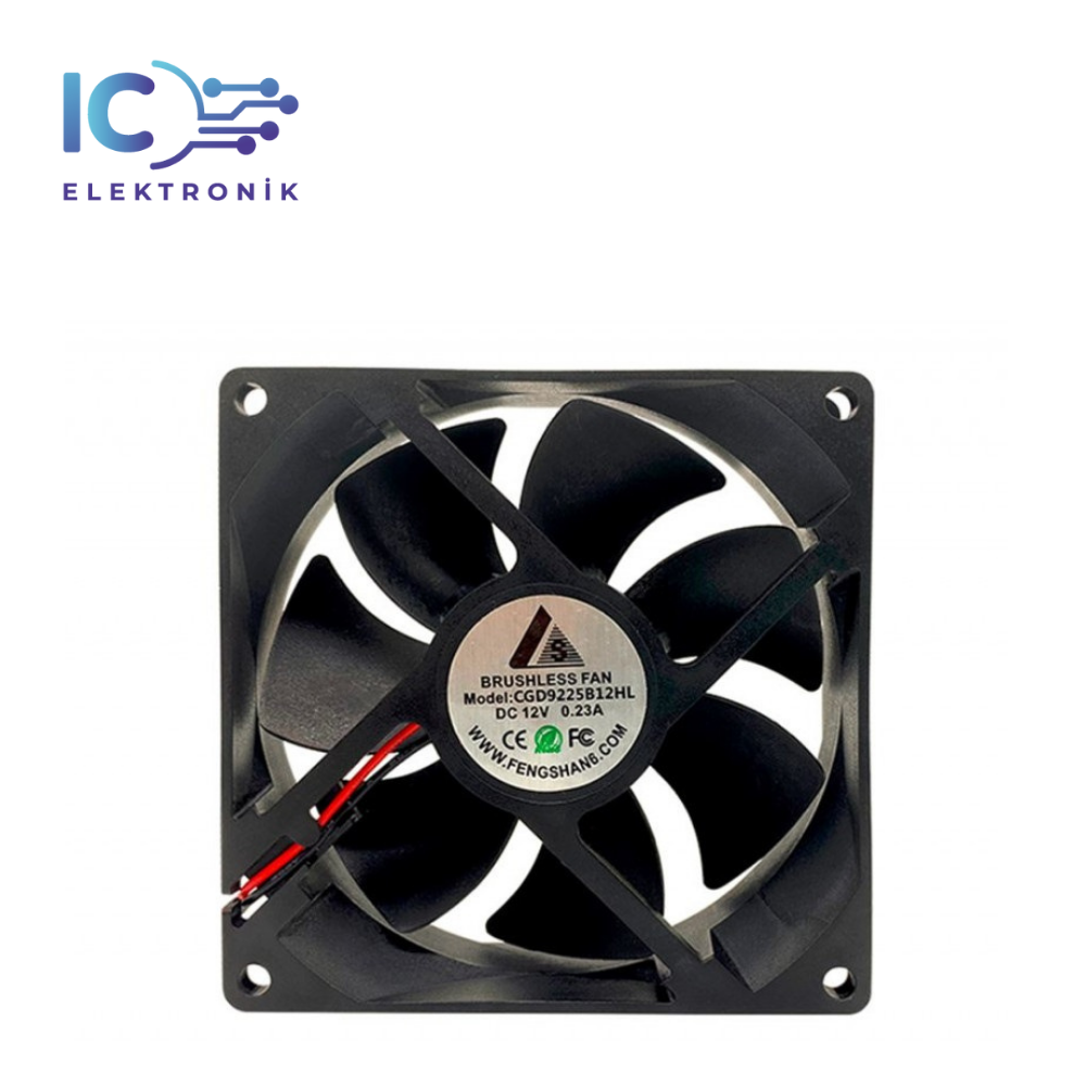 92x92x25 DC 12V brushless cooling fan (3 kablo)
