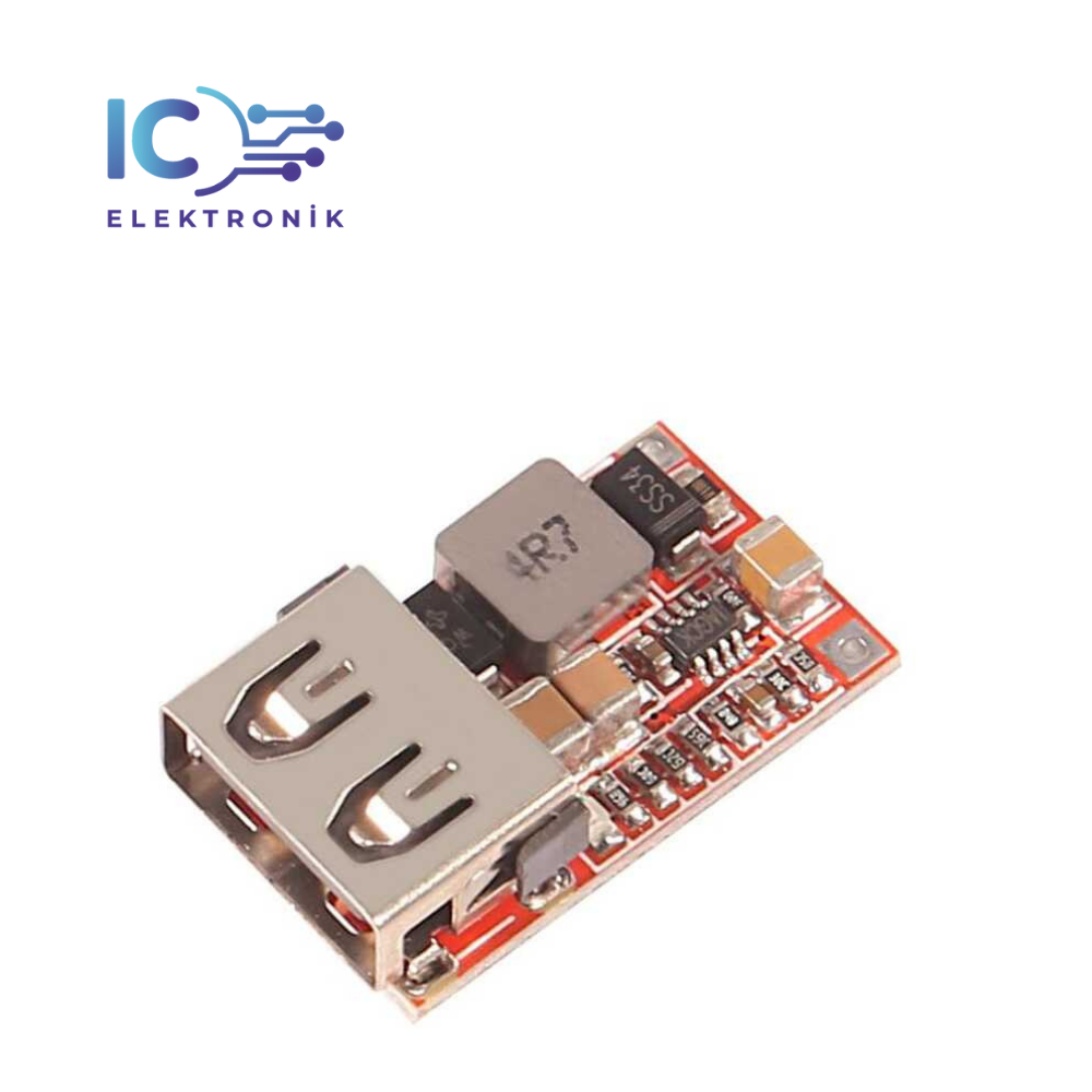 6-24V dan 5V 3A a %97.5 Verimlilikli USB DC-DC Gerilim Azaltıcı Modülü