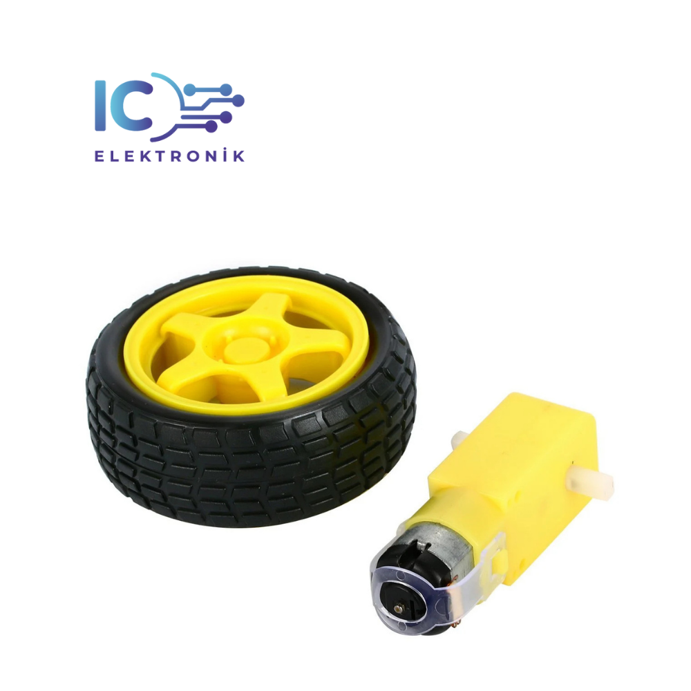 Motor ve Tekerlek Seti 6V 250Rpm