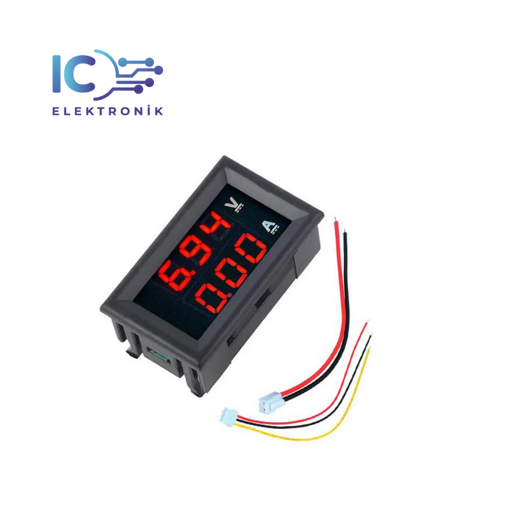 Dijital Ampermetre-Voltmetre Dc 0-100V 0-10A Dual