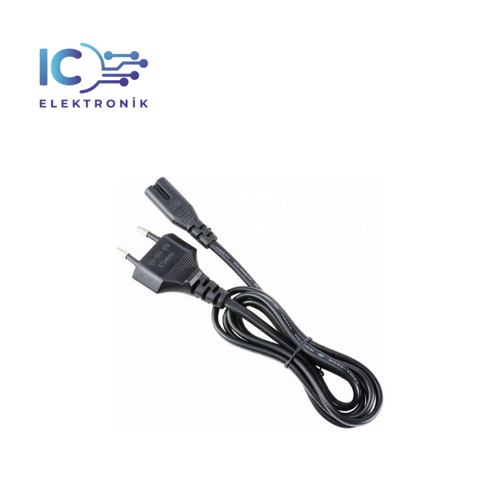 C7 2 Pin Teyp Yazıcı Power Fişi Güç Kablosu 1.5m