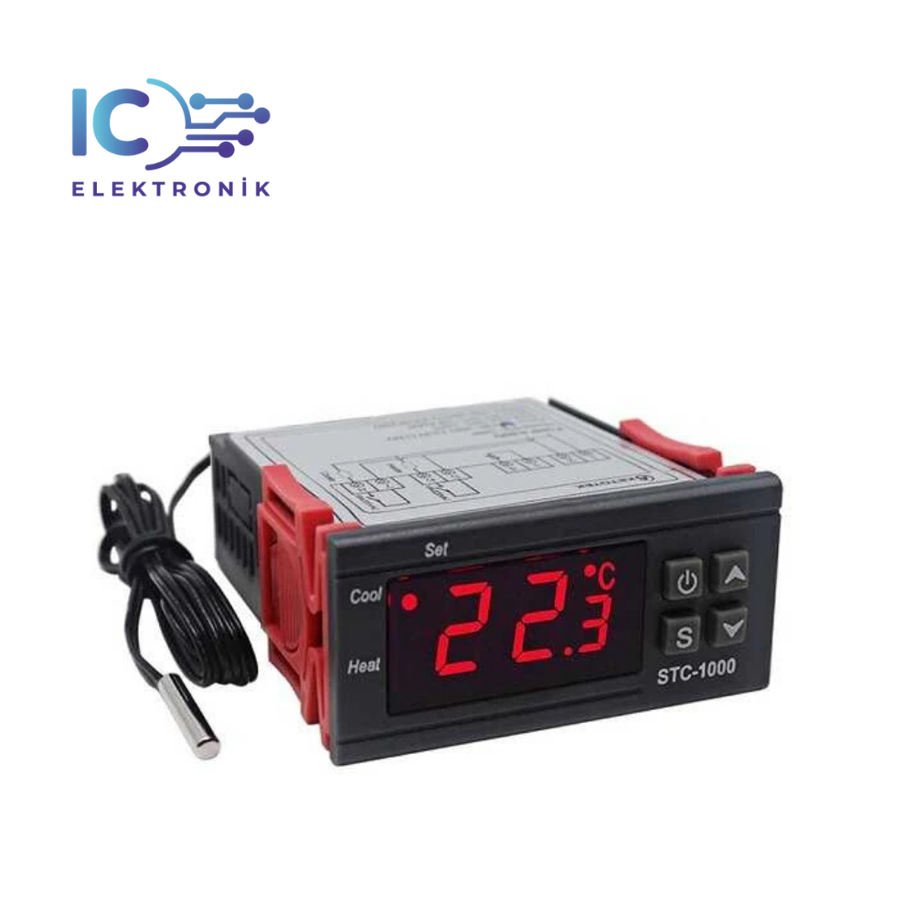 STC-1000 220V LCD Ekranlı Problu Termostat Dijital Sıcaklık Kontrol Cihazı