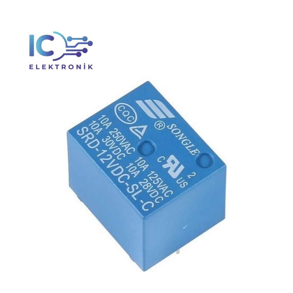 Röle 12VDC 250v 10A 5 Pin SRD SL C RELAY Mavi SONGLE MARKA