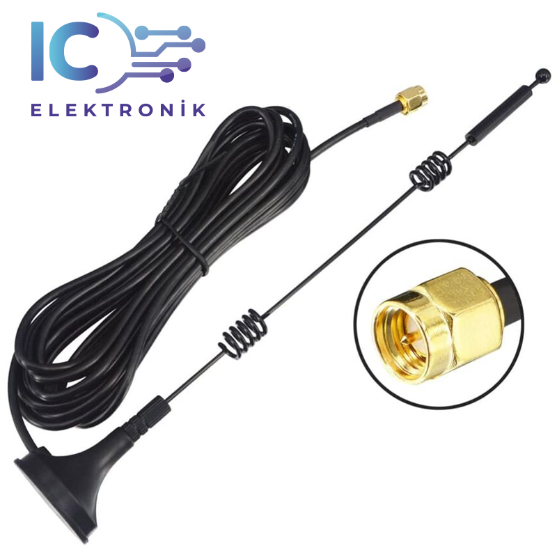 5800Mhz 12dBi 22.3cm Manyetik Taban SMA Erkek (Male) Wifi Anten