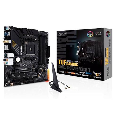 ASUS TUF GAMING B550M-PLUS WIFI II DDR4 4866MHZ 1XHDMI 1XDP 2XM.2 USB 3.2 MATX AM4(AMD AM4 5000/4000 G/3000 SERİ UYUMLU)