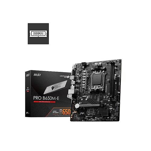 MSI PRO B650M-E DDR5 6800MHZ 1XVGA 1XHDMI 1XM.2 USB 3.2 MATX AM5 (AMD AM5 9000,8000,7000 SERL LEMC UYUMLU)