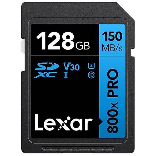 128GB LEXAR LSD0800P128G-BNNNG PROFESSIONAL 800X PRO SDXC UHS-I CARDS UP TO 150MB/S READ 45MB/S WRIT