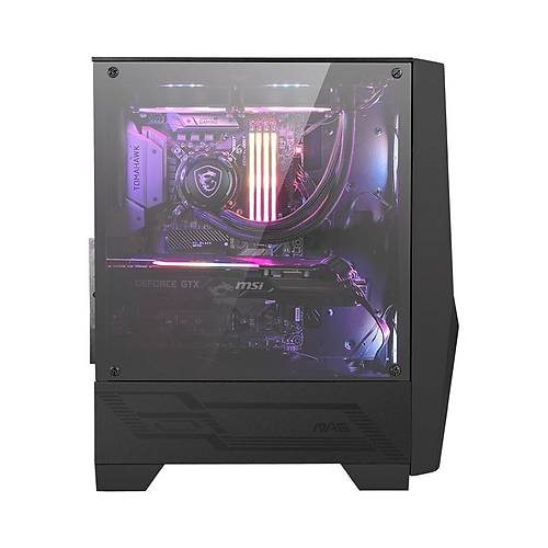 MSI MAG FORGE 100R TEMPERLI CAM 1X120MM ARGB PSU YOK GAMING SYAH KASA