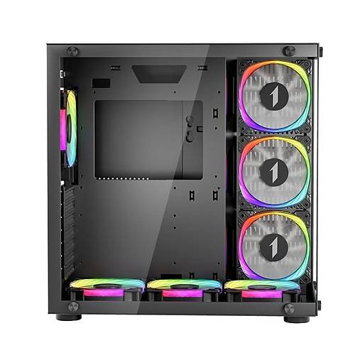 1ST PLAYER SP8 SYAH 750W 80+ SILVER ATX 3.1 ARGB 7X12CM FAN TEMPERL CAM USB 3.0 ATX KASA