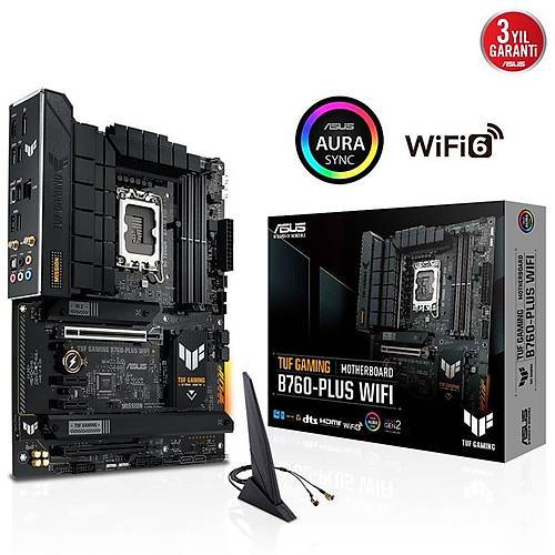 ASUS TUF GAMING B760-PLUS WIFI DDR5 7200MHZ 1XHDMI 1XDP 3XM.2 USB 3.2 ATX 1700P (13. VE 12.NESL LEMC UYUMLU)