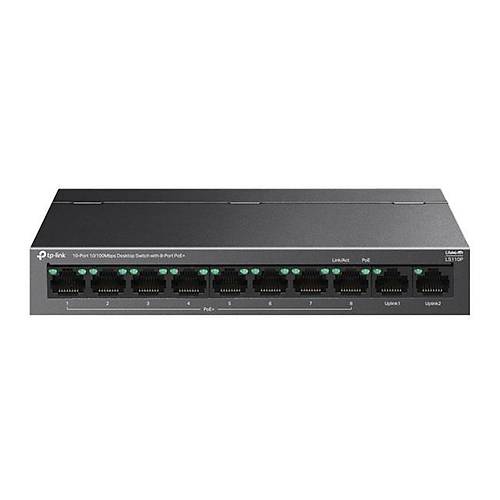 TP-LINK LS110P 10 PORT 10/100MBPS 8-PORT POE+ 96W MASAST SWITCH