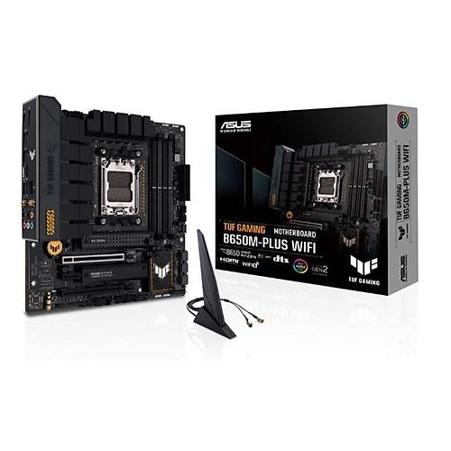 ASUS TUF GAMING B650M-PLUS WIFI DDR5 6400MHZ 1XHDMI 1XDP 2XH.2 USB 3.2 MATX AM5 ( AMD AM5 7000 SERS LE UYUMLU )