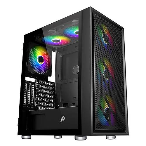 1ST PLAYER AR7 SYAH 650W 80+ ARGB 4X12CM FAN TEMPERL CAM MESH USB 3.0 ATX KASA