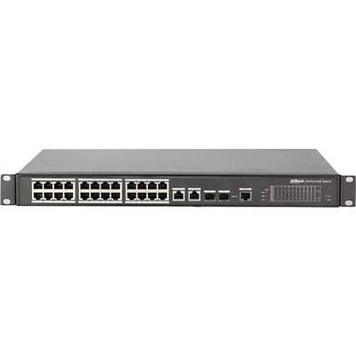 DAHUA PFS4226-24GT-370 24 PORT GIGABIT + 2X1GB SFP UPLINK L2 420W POE YNETLEBLR RACKMOUNT SWITCH