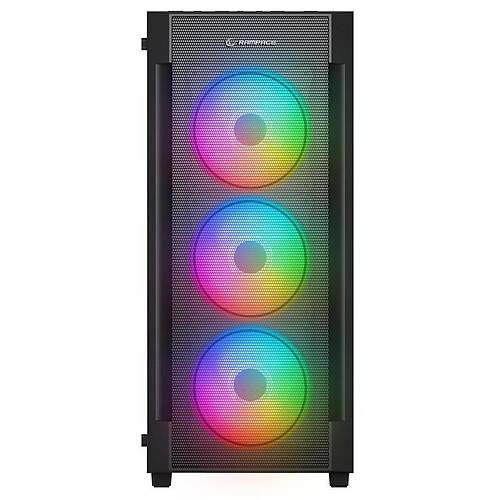 RAMPAGE VIGILANT MESH 650W 80+ BRONZE SYAH TEMPERL CAMLI 4X120MM RGB FAN ATX MIDI TOWER GAMING KASA