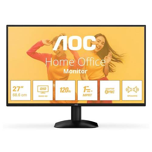 27 AOC Q27B35S3 IPS 1MS 120HZ 1XHDMI 1XDP 2K QHD 2560X1440 HOPARLR FLICKER-FREE VESA SYAH