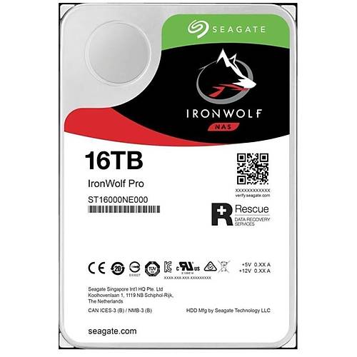 16 TB SEAGATE 3.5 IRONWOLF PRO SATA3 7200RPM 256MB ST16000NT001 (5 YIL RESMI DIST GARANTILI)