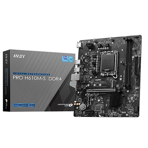 MSI PRO H610M-S DDR4 3200MHZ 1XHDMI 1XM.2 USB 3.2 MATX 1700P (12. / 13. VE 14. NESL LEMC UYUMLU)
