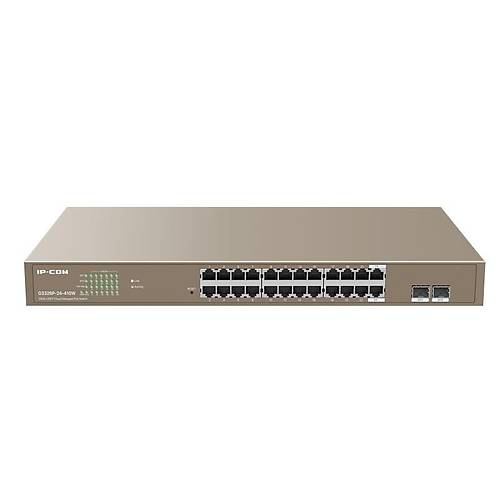 IP-COM G3326P-24-410W 24 PORT GIGABIT+ 2X1GB SFP (COMBO) UPLINK L2 YNETLEBLR 370W POE SWITCH