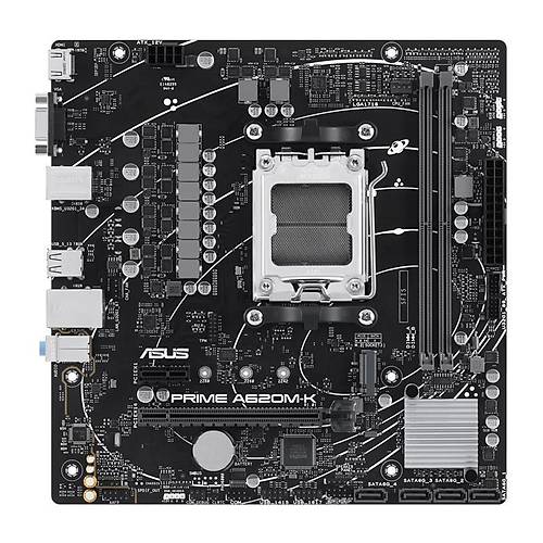 ASUS PRIME A620M-K DDR5 6400MHZ 1XVGA 1XHDMI 1XM.2 USB 3.2 MATX AM5 ( AMD AM5 7000 SERS LEMC UYUMLU)