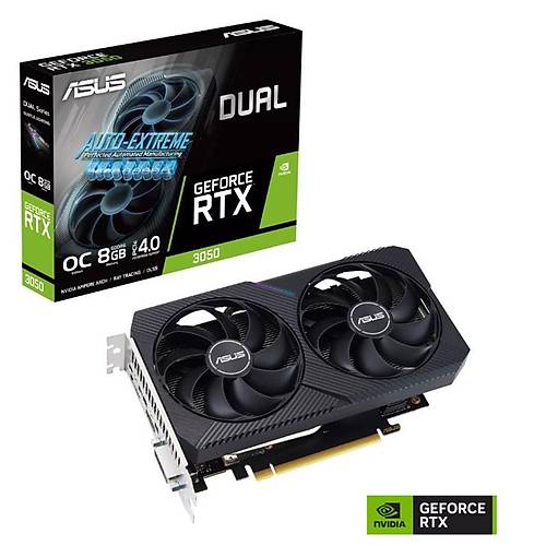 ASUS GEFORCE DUAL-RTX3050-O8G V2 8GB GDDR6 128BIT 1XHDMI 1XDVI 1XDP EKRAN KARTI