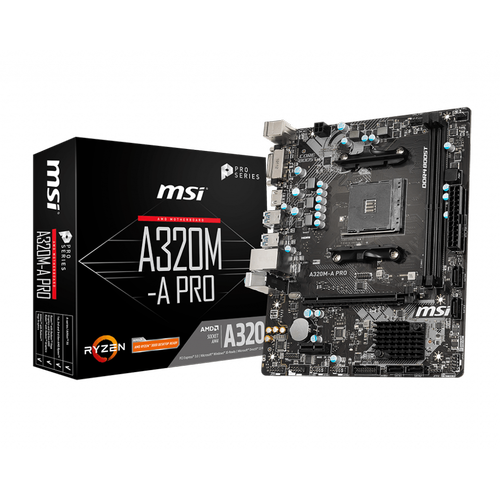 MSI A320M-A PRO DDR4 3200MHZ 1XHDMI 1XDVI USB 3.2 MATX AM4