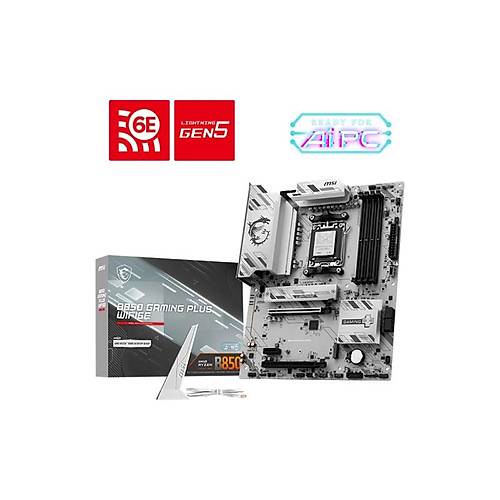 MSI B850 GAMING PLUS WIFI6E DDR5 8200MT/S 1XHDMI 1XDP 2XM.2 ATX AM5 (AMD AM5 9000/8000/7000 SERLER LE UYUMLU)