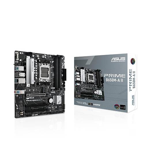 ASUS PRIME B650M-A II DDR5 6400MHZ 1XVGA 1XHDMI 1XDP 2XM.2 USM 3.2 MATX AM5 ( AMD AM5 7000 SERS LE UYUMLU )