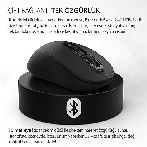 INCA IWM-288T BLUETOOTH + WIRELESS ERGONOMIC DESIGN SILENT MOUSE