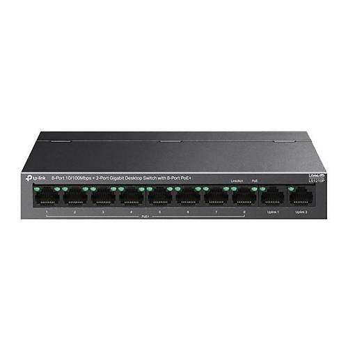 TP-LINK LS1210P 8 PORT 10/100MBPS+2-PORT GIGABIT 8-PORT POE+ 96W MASAST SWITCH