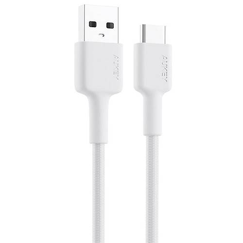 AUKEY CB-CD30-WH NAYLON RGL USB-A TYPE-C ARJ KABLOSU 0.9M