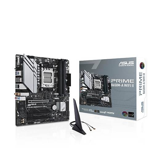 ASUS PRIME B650M-A WIFI II DDR5 6400MHZ 1XVGA 1XHDMI 1XDP 2XM.2 USB 3.2 MATX AM5 ( AMD AM5 7000 SERS LE UYUMLU )