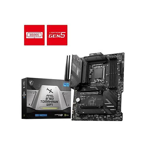 MSI MAG B760 TOMAHAWK WIFI DDR5 5400MHZ 1XHDMI 1XDP 3XM.2 USB 3.2 ATX 1700P (12. / 13. VE 14. NESL LEMC UYUMLU)