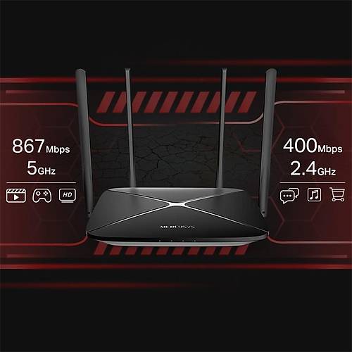 TP-LINK MERCUSYS AC12G AC1300 867MBPS/5GHZ/400MBPS/2.4GHZ DUAL BAND KABLOSUZ ROUTER