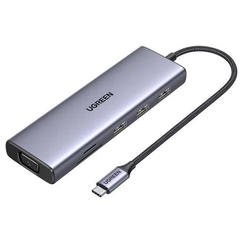 UGREEN 15600 Type-C to 3*USB 3.0 4K/30Hz HDMI VGA Gigabit Ethernet SD TF Kart Okuyucu oklayc Hub Adaptr