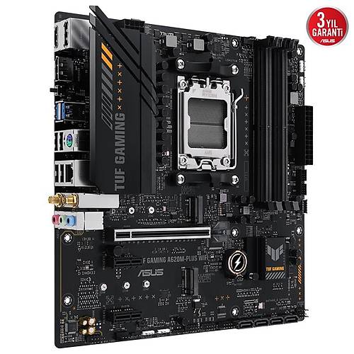 ASUS TUF GAMING A620M-PLUS WIFI DDR5 6400MHZ 1XHDMI 2XDP 2XM.2 USB 3.2 MATX AM5 (AMD AM5 7000 SERS LEMC UYUMLU)