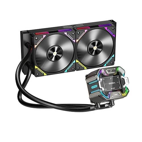 1ST PLAYER X STARSHIP 240MM SYAH ARGB IPS 2.4" DJTAL EKRANLI AM5,AM4 / LGA1851, LG 1700 PREMIUM LEMC SIVI SOUTUCU