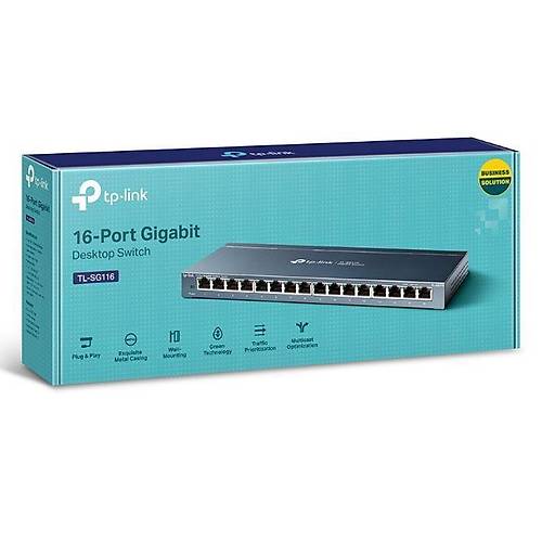 TP-LINK TL-SG116 16 PORT GIGABIT METAL KASA SWITCH