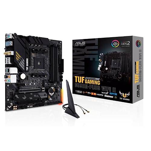 ASUS TUF GAMING B550M-PLUS WIFI II DDR4 4866MHZ 1XHDMI 1XDP 2XM.2 USB 3.2 MATX AM4(AMD AM4 5000/4000 G/3000 SER UYUMLU)