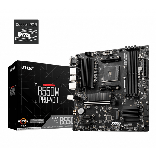 MSI B550M PRO-VDH DDR4 4400MHZ 1XVGA 1XDMI 1XDP 2XM.2 USB 3.2 MATX AM4 (AMD 5000 VE 3000 SERS LEMC UYUMLU)