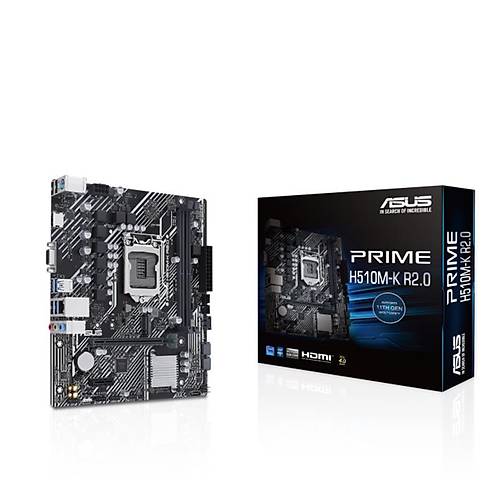 ASUS PRIME H510M-K R2.0 DDR4 3200MHZ 1XVGA 1XHDMI 1XM.2 USB 3.2 MATX 1200P (11. VE 10.NESL LEMC UYUMLU)