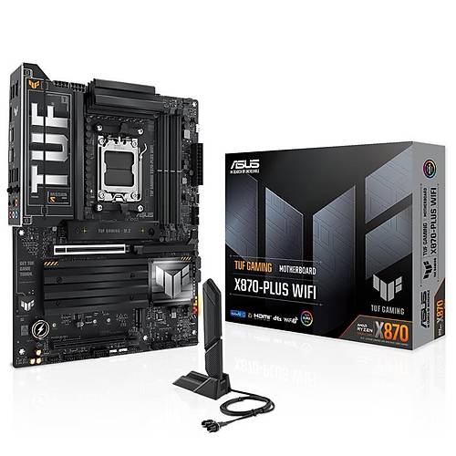 ASUS TUF GAMING X870-PLUS WIFI DDR5 8000MHZ 1XHDMI 2XUSB4 4XM.2 AM5 ATX (AMD AM5 9000/ 8000/ 7000 SER LEMC UYUMLU)