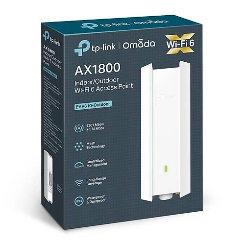 TP-LINK OMADA EAP610-OUTDOOR AX1800 DUAL BAND WIFI6 1XGBIT RJ45 574MBPS/2.4GHZ/1201MBPS/5GHZ ACCESS POINT (ADAPTRL)