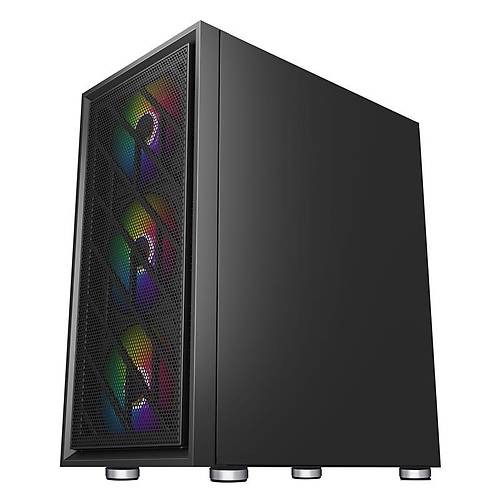 1ST PLAYER AR7 SYAH 650W 80+ ARGB 4X12CM FAN TEMPERL CAM MESH USB 3.0 ATX KASA