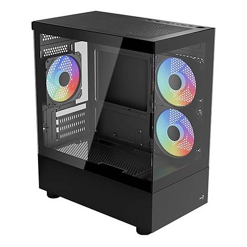 AEROCOOL VIEWPORT MINI ARGB 3*12CM FANLI TEMPERL CAM YAN N PANEL USB 3.0 MATX KASA