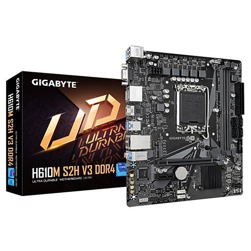 GIGABYTE H610M-S2H-V3-DDR4 3200MHZ 1XVGA 1XHDMI 2XDP 1XM.2 USB 3.2 MATX 1700P (12./13.VE 14.NESL LEMC UYUMLU)